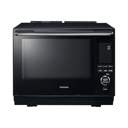 TOSHIBA(東芝) スチームオーブンレンジ 石窯ドーム ER-D3000A(K)グランブラック 2段調理 300℃ おまかせ焼き フラットテーブル 電子レンジ 簡単操作 簡単料理 時短 お手軽メニュー 簡単お手入れ