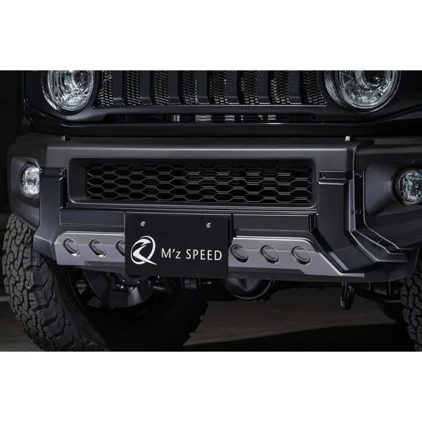 エムズスピード ジムニー シエラ JB74W フロントバンパーガード AES製 未塗装 2921-1110 M'z SPEED CROSS LINE クロスライン