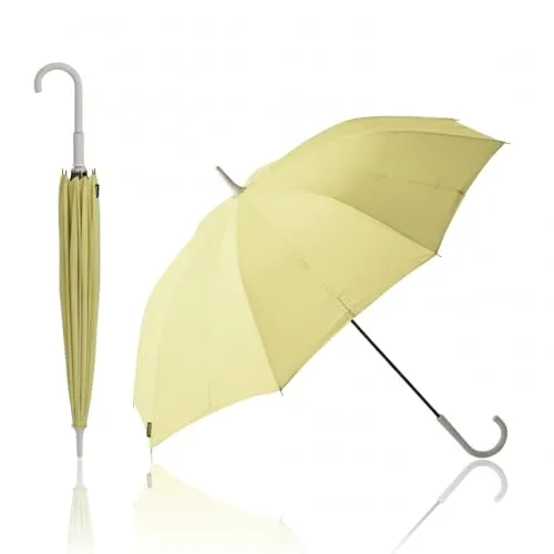 マーナ (marna) Shupatto アンブレラ 傘 レディース 雨傘 長傘 メンズ ボタンレス シュパット 男女兼用 晴雨兼用 ギフト プレゼント シトロンイエロー 58cm S498LY