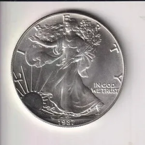 1987年 アメリカン シルバー イーグル 1ドル 1オンス 0.999 銀貨 米国造幣局