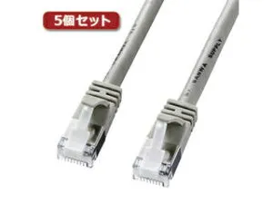 サンワサプライ 【5個セット】 サンワサプライ ツメ折れ防止カテゴリ5eSTPLANケーブル KB-STPTS-15X5