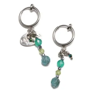 【Green Light Sunshine】ペリドット アパタイト グリーンアゲート イヤリング｜天然石｜一点物｜LA・JOLLA HALE