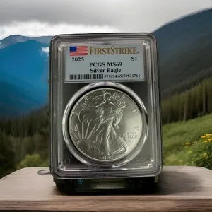2025-W プルーフ 1ドル アメリカン シルバー イーグル PCGS PR69DCAM FS フラッグラベル