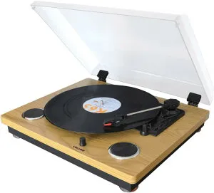 【4/26まで クーポン配布中 ポイント5倍】レコードプレーヤー スピーカー搭載 USB録音 RCAでアンプ接続 防塵カバー 33 / 45 / 78回転対応 木目調 KRP-206S ダストカバー ACアダプター付属 PCデータ転