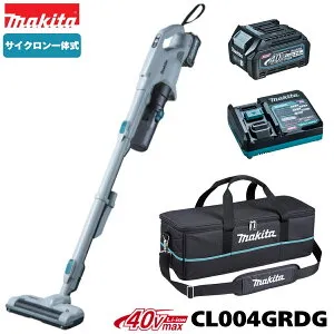 マキタ 40Vmax 充電式クリーナー CL004GRDG グレー 本体(バッテリーBL4025×1個・充電器付)+クリーナー用ソフトバッグ A-67153 オリジナルセット 電動回転ブラシ サイクロン一体式 ワンタッチスイッ