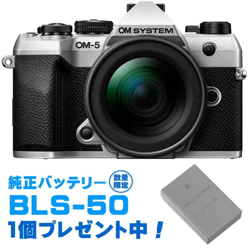 【純正スペア電池プレゼント】OM-5 Mark II 12-45mm F4.0 PROレンズキット シルバー