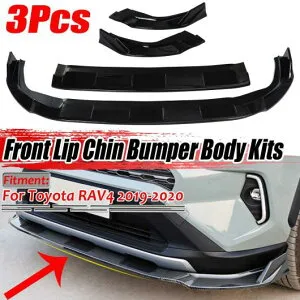 3ピース フロント バンパー スプリッタ リップ スポイラー ディフューザー プロテクター ガード 保護 ボディ キット 適用: トヨタ RAV4 2019 2020 AL-II-3369 AL Exterior parts for cars