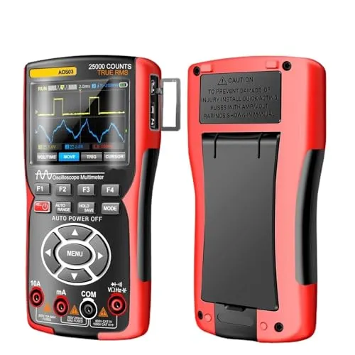 オシロスコープ 3in1 ハンドヘルド オシロスコープ マルチメーター 信号発生器 デュアルチャンネル 50MHz 帯域幅 280MSa/s 高サンプリングツール 電気技師用工具