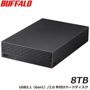 バッファロー BUFFALO HD-NRLDシリーズ 2TB/4TB/6TB/8TB [USB3.1/USB3.0/USB2.0 外付けハードディスク 外付けHDD PC用＆TV録画用 静音＆防振＆放熱設計 日本製]