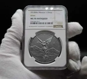 2018 MO メキシコ 1 オンザ 1 オンス リベルタ NGC MS70 アンティーク