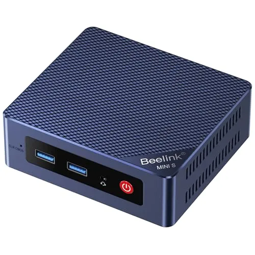 Beelink ミニPC、EQ13 16GB DDR4 500GB SSD、Intel Alder Lake-N100（最大3.4GHz）、デュアルLANミニコンピュータ、WiFi6、BT5.2、USB3.2、4K@60Hzデュアルディスプレイ、ホームサー