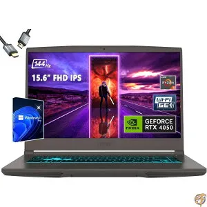 【5日最大1500円クーポン】msi Thin 15 15.6インチ 144Hz ゲーミングノートパソコン AMD R5-7535HS RTX 4050 Window 11 Pro HDMI付き (16GB RAM | 1TB PCIe SSD+pro)