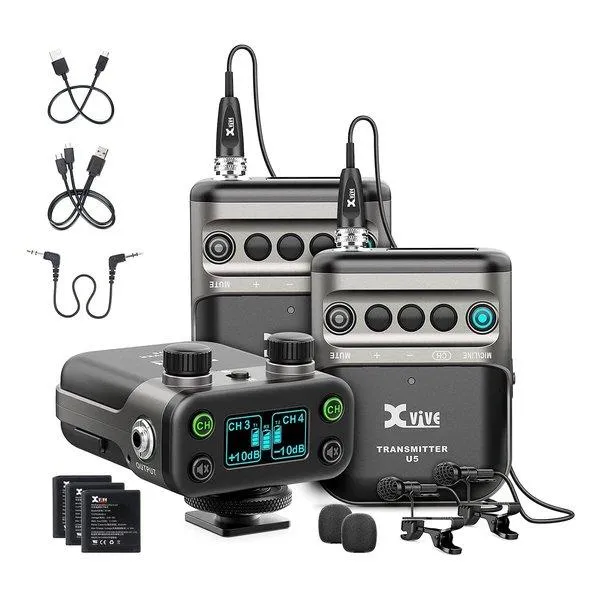 Xvive（エックスバイブ） ワイヤレスピンマイクシステム Wireless System 送信機2台 U5T2(2514700)