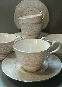 【送料無料】キッチン用品・食器・調理器具・陶器 フランシスコ会中国アメリカルネッサンスグレーコーヒーカップソーサーFranciscan China (USA) Renaissance Grey Coffee Cups Saucers Lot of 11