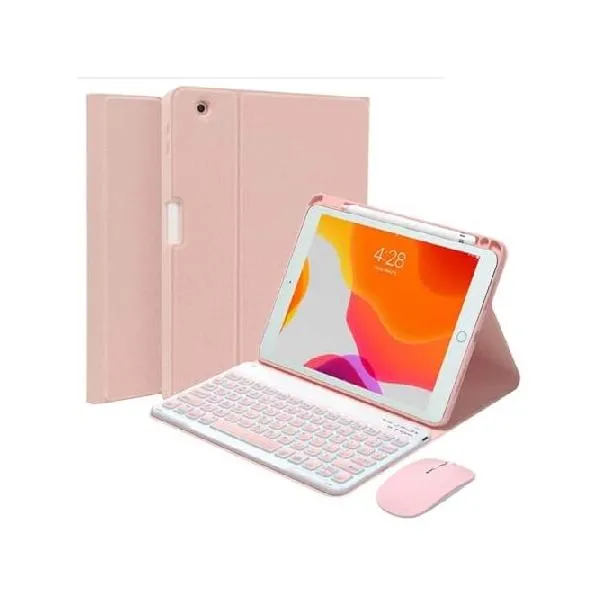QYiiD Backlit Keyboard Case for iPad 9th/8th/7th Generation 10.2 inch, Magnetically Detachable Wireless Keyboard Mouse, Smart Folio with Penc_並行輸入