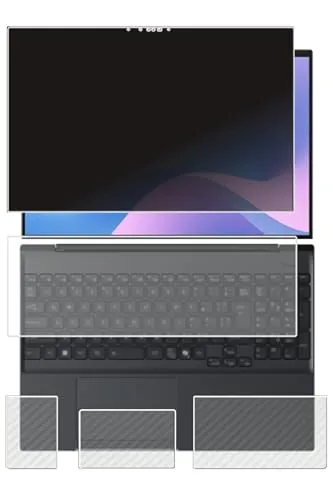 [4点セット(画面+パームレスト+タッチパッド+キーボードカバー)] ClearView Fujitsu FMV Note A A79-L1 WA4-L1 2026年モデル 16インチ用 [4way のぞき見防止] プライバシー保護 液晶 保護 フィルム＋