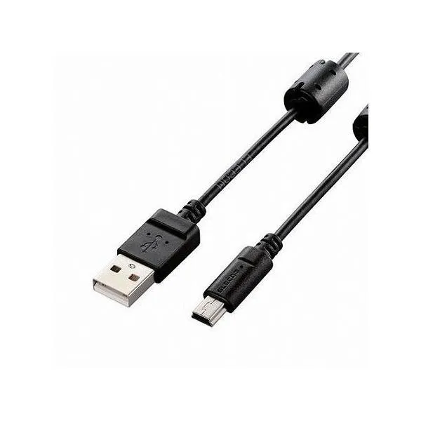 5個セットエレコム デジカメ用USBケーブル/miniB/フェライトコア/0.5m/ブラック DGW-MF05BKX5 代引不可