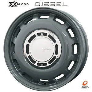 送料無料 4本セット ホイールのみ COSMIC XBLOOD DIESEL コスミック クロスブラッド ディーゼル マウスグレー 14インチ 5J インセット+35 4穴 PCD100 JWL-T 4本 プロボックス サクシード タンク ルーミー