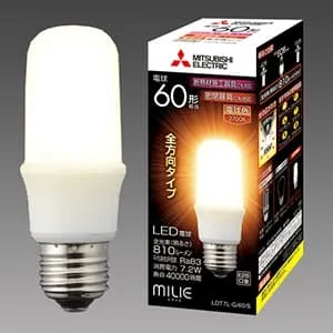 【ケース販売特価 10個セット】LED電球 《MILIE ミライエ》 T形全方向タイプ 一般電球形 60W形相当 全光束810lm 電球色 E26口金 LDT7L-G/60/S_set