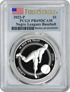 2022-P ニグロリーグ野球記念銀貨 PR69DCAM FS PCGS