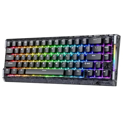 ATTACK SHARK R68HE ラピットトリガー ゲーミングキーボード カーボンコンポジット ポーリングレート8000Hz対応 RT0.005mm RGB 有線USB HUANO磁気スイッチ 0.08msディレイ ゲーミングキーボード ダブルPBTキ