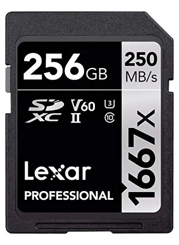 Original Lexar 1667x V60 250MB/s Flash Memory sd cards 64GB 128GB 256GB UHS-II U3 Card high speed SDXC For 3D 4K HD video 256GB