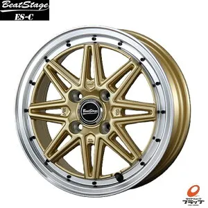 送料無料 ホイールのみ 4本セット ブレスト ビートステージ ES-C セミグロスゴールド 14インチ 4.5J インセット+45 4穴 PCD100 JWL JWL-T ニューレイトン BLEST BeatStage 軽トラ 軽バン 軽自動車 ソリオ デ