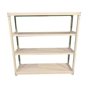 双福鋼器 軽中量ボルトレスラック 200kg 1200×300×1500 天地4段 単体 ホワイトグレー TS5430-4T 1点
