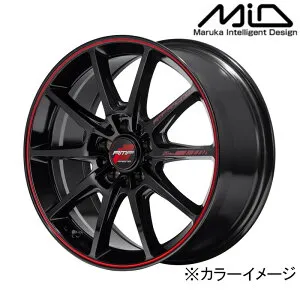 MID マルカサービス アルミホイール1本 RMP RACING R25 Plus 17インチ リム幅7.0 inset+48 5H PCD100 ブラック/リムレッドライン