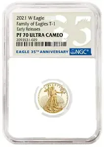 2021 W 1/4 オンス プルーフ ゴールド イーグル NGC PF70 アメリカン クォーター オンス G$10 タイプ 2 T-2
