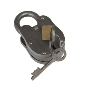 装飾 置物 雑貨 海外 Deco 79 Brass Metal Lock And Key, 1 x 3 x 2, Dark Gray 【並行輸入品】