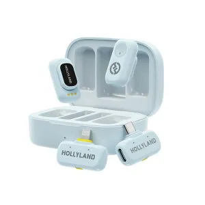 Hollyland ワイヤレスマイク LARK A1 コンボ(スカイブルー/送信機 x2 + USB-C受信機 + Lightning受信機 + 充電ケースセット)