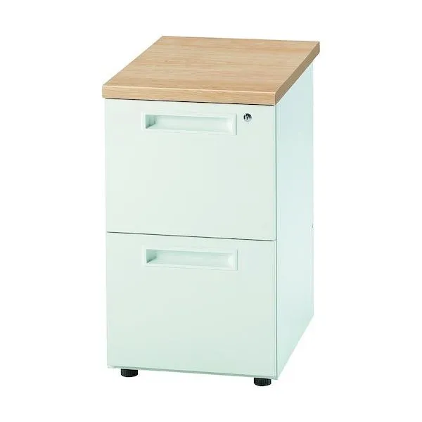 井上金庫販売 脇机 W400D700H700 本体ホワイト/天板ナチュラル ホワイト GSD-W047-2 NA 1点