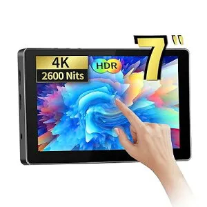 R7II カメラモニター 7インチ 多機能 2600nit 高輝度 1920×1200解像度 非光沢 IPS液晶タッチパネル 178°広視野 Rec709色域キャリブレーション 疲れ目軽減 4K HDMI入力/出力 カメラ用外付けモニター 【日