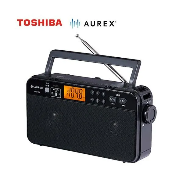 LEDライト付きホームラジオ AUREX オーディオ 東芝 AX-SHR70(K) 声くっきり機能 ブラック 【メーカー直送品】【代引・日祝配送・時間指定 不可】