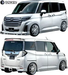 【M’s】 トヨタ ルーミーカスタム 後期 M900A M910A (2020.9-) ROWEN フルエアロ 3点 ロェン ロウェン エアロ パーツ セット フルキット カスタム ドレスアップ エクステリア 外装 部品 改造 社外 ロ