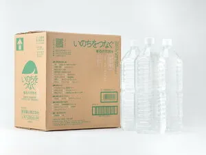 【決算セール】いのちをつなぐ 釜石の天然水 5年保存水 1500ml×8本入【 12個セット】【金運招き猫シール1枚付き】