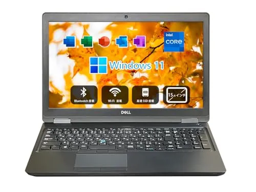 【整備済み品】 ノートパソコン windows 11 office2024搭載 DELL 5590/15型/高性能 Core i3-8130U /メモリ 8GB/SSD 128GB /WIFI/WEBカメラ/１０キー付き/初期設定済/RTI PC