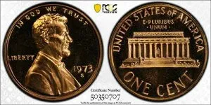 1973年 S リンカーン記念ペニー PR 68 DCAM RD タイプ1 未流通プルーフ