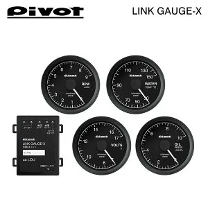 PIVOT ピボット リンクゲージX OBDユニット/タコメーター/水温計/電圧計/油圧計/センサーアダプター 6点セット ムーヴ L175S L185S H18.10～ KF (NA)