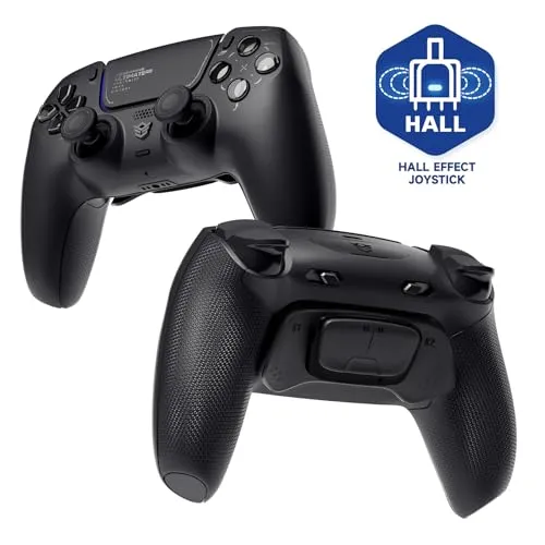 HEXGAMING ULTIMATE PRO ゲーミングコントローラー PS5/PC/モバイル対応、Hall Effectバージョン ? 割り当て可能な背面ボタン4個、カスタムプロファイル6種類、調整可能なトリガー、交換可能なサムスティック8本【ブラック】