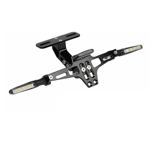 バイクのナンバープレートホルダー に適合 ヤマハ YZF-R3 R6 R7 R15 R125 600R YZFR6 オートバイ用 リアナンバープレートホルダーブラケット（ウインカーサポート付き）(Black 02)