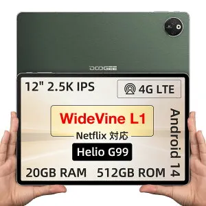 ￥数限定9000円オフ/DOOGEE T30MAX Android14 タブレット 4G LTE RAM 20GB/ROM 512GB+最大2TB G99タブレット 12.4インチタブレット 2.5Kディスプレイ Widevine L1 指紋認識|顔認識|50MP+20MP+2MP AIカメラ|SIMフリー＆WIFIモ