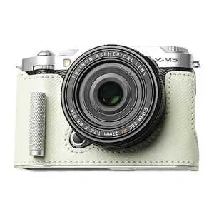 MR.STONE 富士フイルム X-M5用 本革ケース クラシック メタルグリップ付 スパークリング/白ステッチ Mr.Stone PTBF011