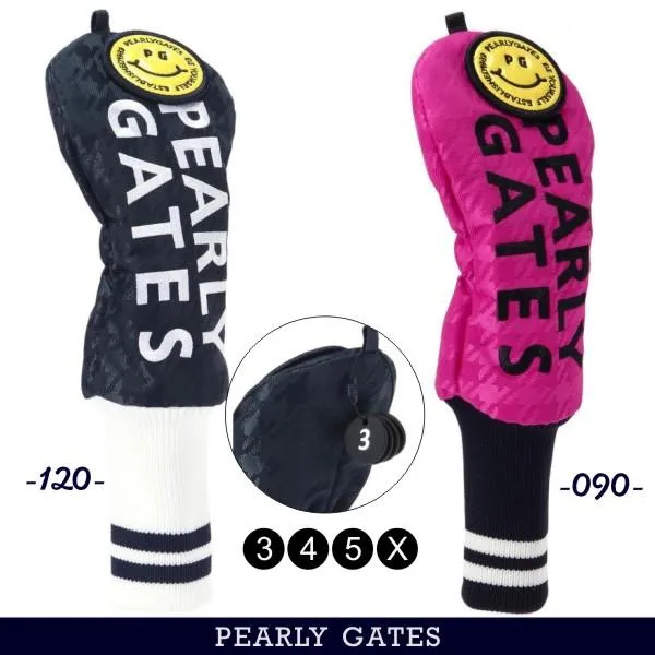 【NEW】PEARLY GATES パーリーゲイツ ≪PG is PG≫ Big SMILYワッペン 千鳥格子柄 ユーティリティ用ヘッドカバー 053-6984823/25C【正規品】