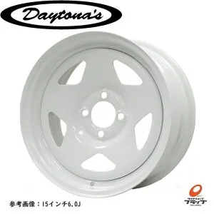 【取り寄せ品】 送料無料 4本セット ホイールのみ MRT DAYTONA'S S/R ホワイト 14インチ 7.0J インセット35 4穴 PCD100 ハブ径68 MORITA 森田システム デイトナ SR ストリートレーサー ゴムバルブ付属 スチ