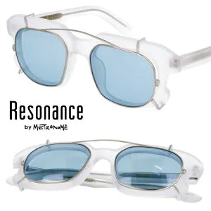 Resonance by METRONOME レゾナンス メトロノーム MINX C3 サングラス クリップレンズ マットクリア ブルー シルバー 2WAY 着脱可能 オシャレ 個性的 ストリート ファッション デザイン UVカット 紫外線