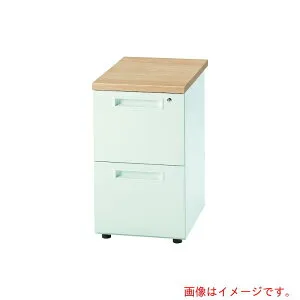 【別途送料あり】井上金庫販売（イノウエ） 脇机 W400D700H700 本体ホワイト／天板ナチュラル 【品番：GSD-W047-3 NA】