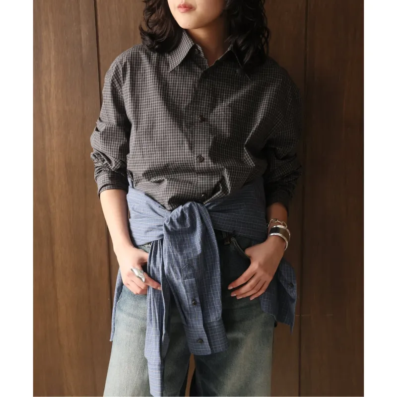 [マルイ]【INSCRIRE /アンスクリア】Cotton Check レイヤードシャツ I26SSSH100/ジャーナルスタンダード レサージュ（journal standard L'essage） ネイビー