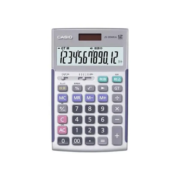 カシオ 本格実務電卓(検算) 12桁 シルバー JS-20WKA-SR-N 実務電卓 一般 文具